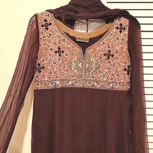 Designer Brown & Gold Churidar